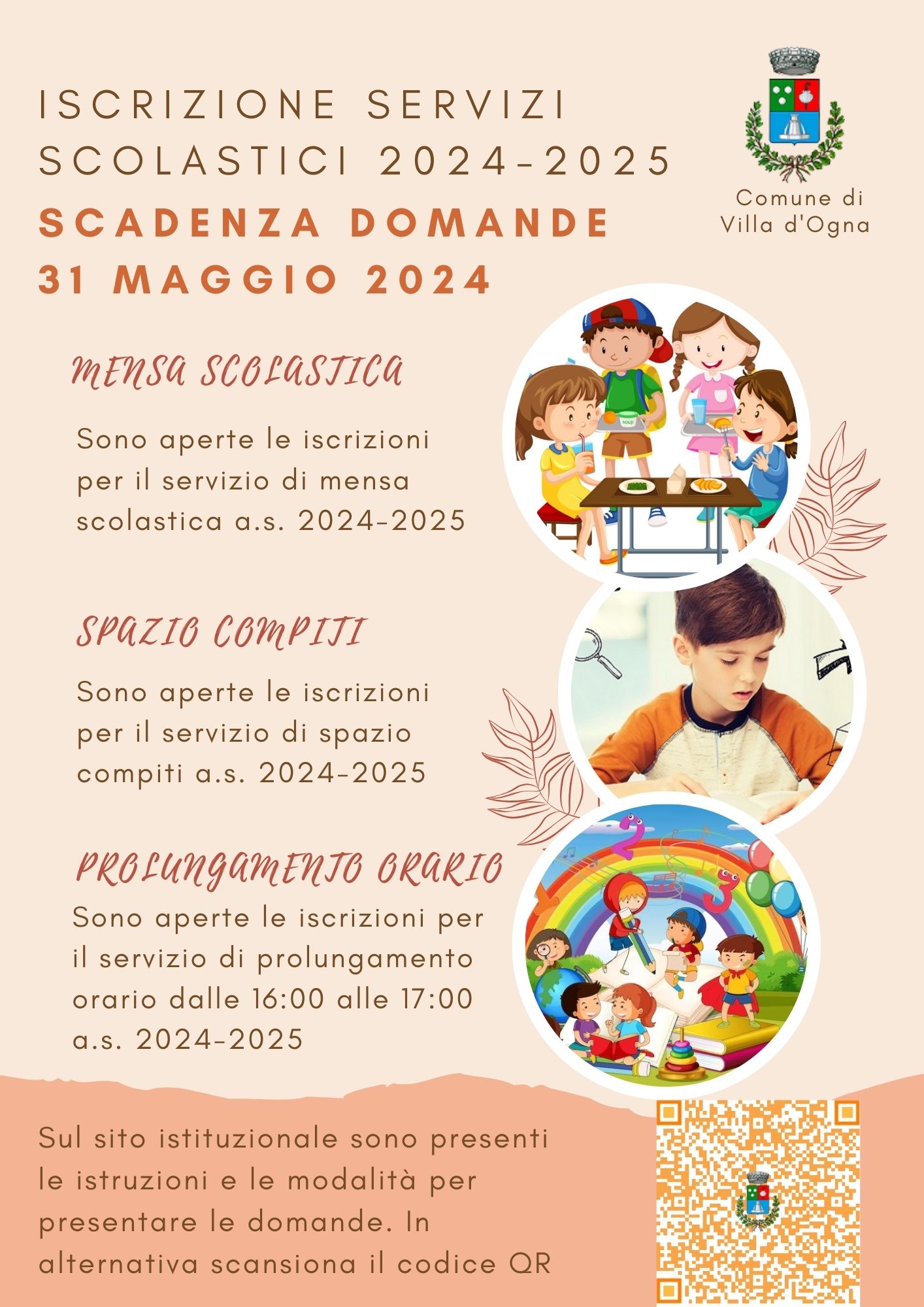 Locandina iscrizioni servizi scolastici 2024/2025